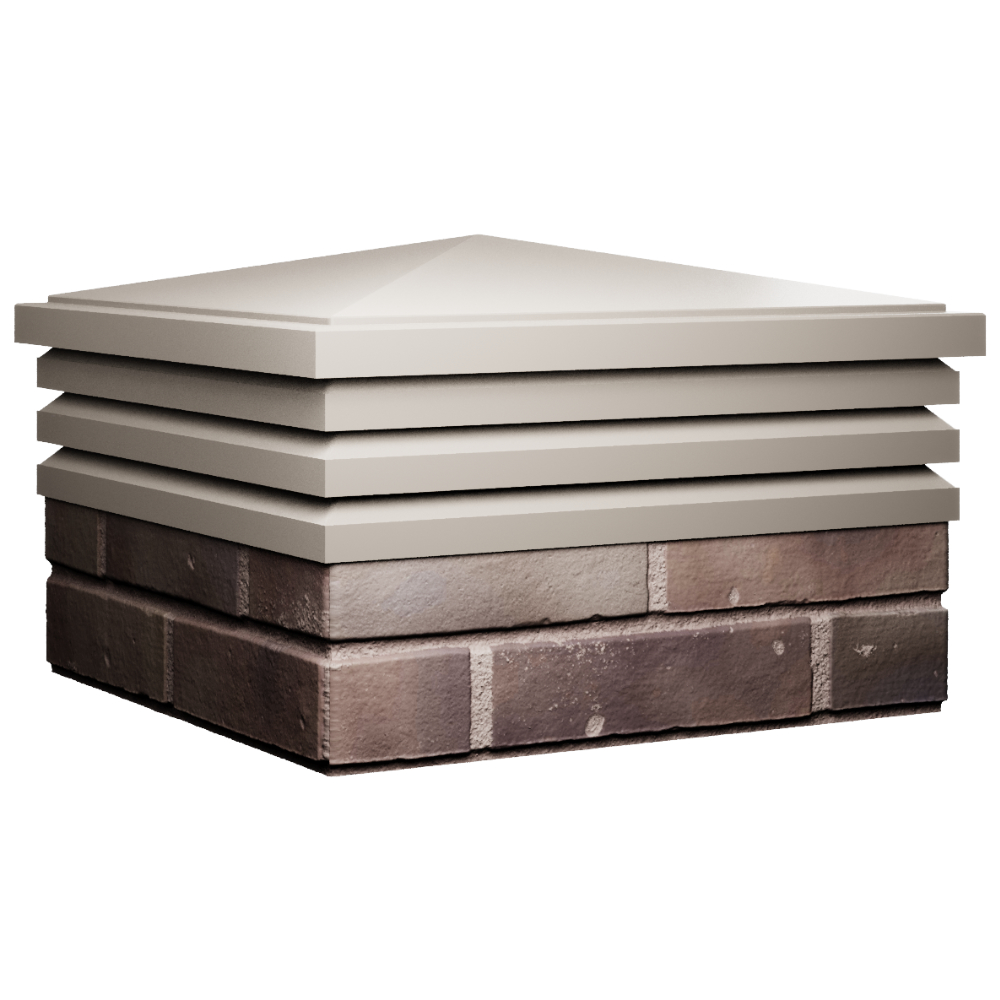 Колпак Zking Бона ХайТек Бежевый на столб 2х2 кирпича (513х513мм) в Новочебоксарске фото