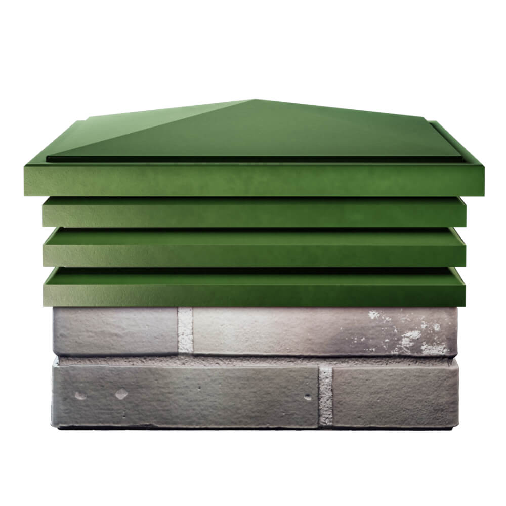 Колпак Zking Бона ХайТек Зеленый на столб 1.5х1.5 кирпича (385х385мм) Новочебоксарск фото