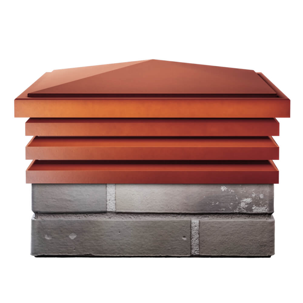 Колпак Zking Бона ХайТек Красный на столб 1.5х1.5 кирпича (385х385мм) Новочебоксарск фото