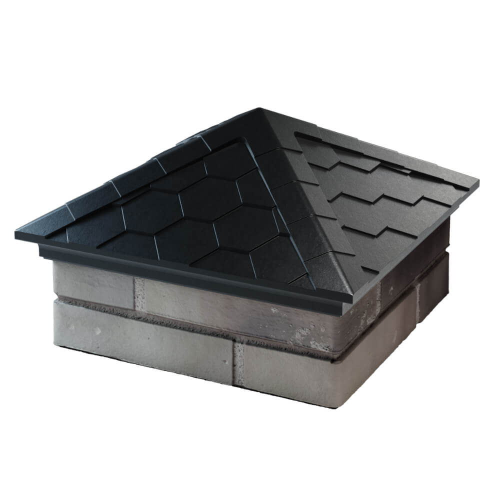 Колпак Zking Эверест Черный на столб 1.5х1.5 кирпича (390х390мм) в Новочебоксарске фото