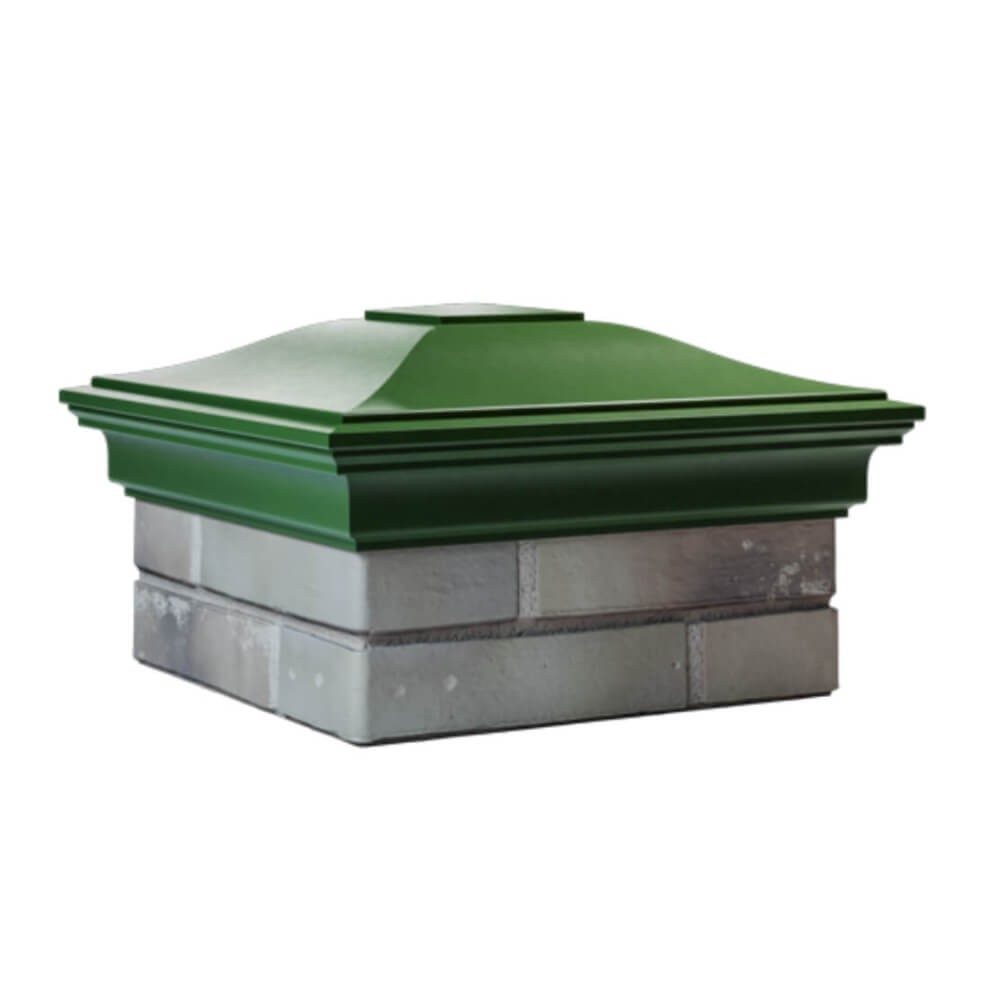 Колпак Zking Монблан Зеленый на столб 1.5х1.5 еврокирпича 0.7НФ (355х355мм) в Новочебоксарске фото