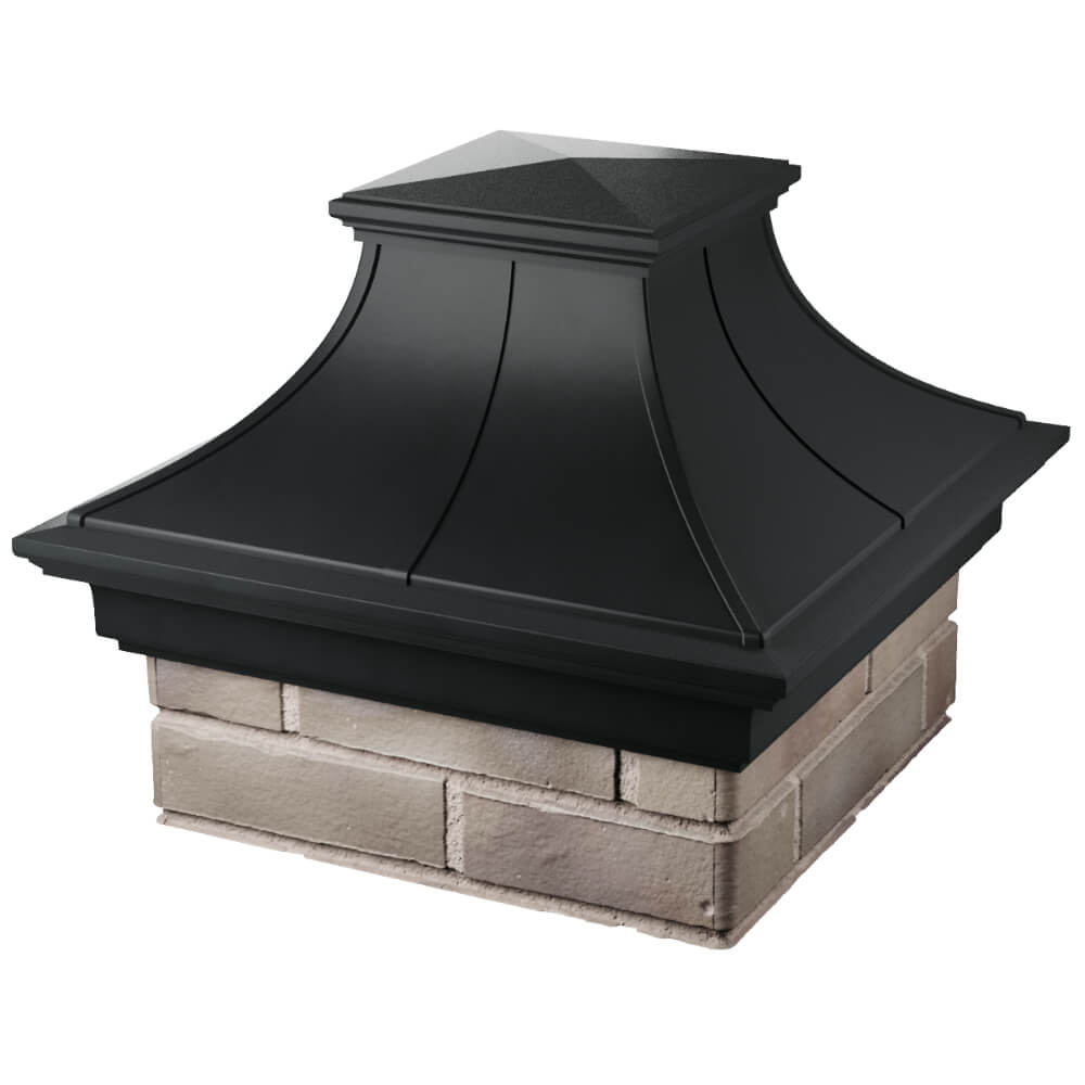 Колпак Zking Монблан Премиум Черный на столб 1.5х1.5 кирпича (385х385мм) в Новочебоксарске фото