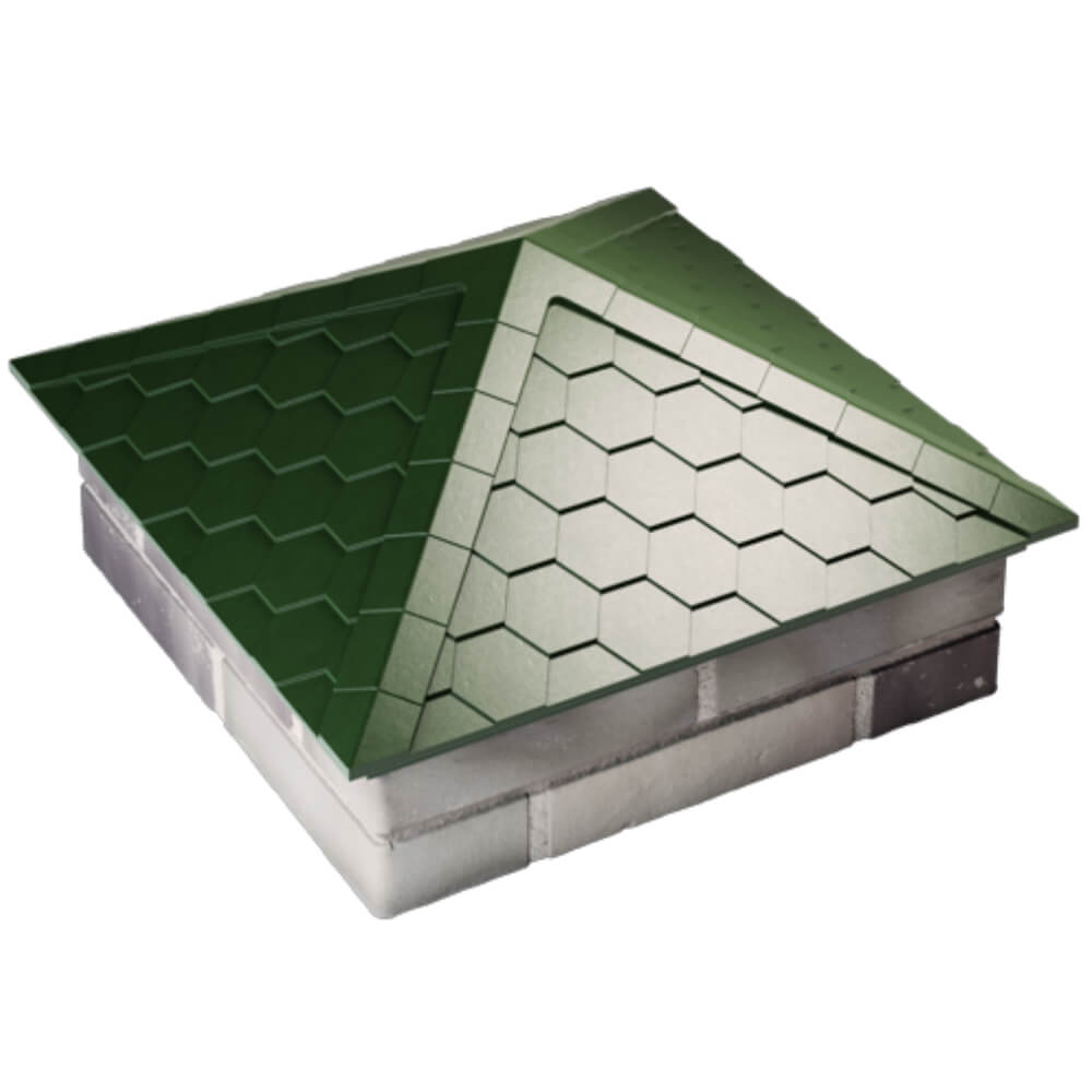 Колпак Zking Эверест Зеленый на столб 2х2 кирпича (535х535мм) Новочебоксарск фото