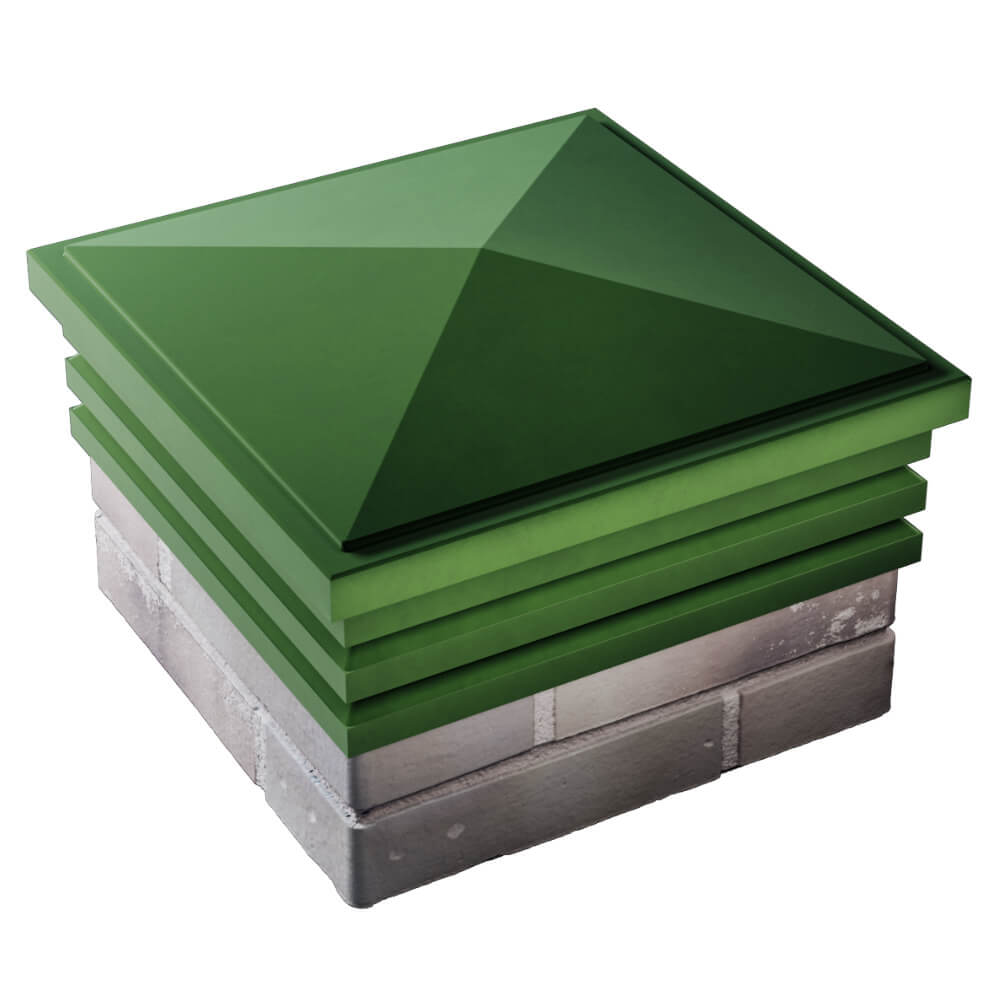 Колпак Zking Бона ХайТек Зеленый на столб 1.5х1.5 кирпича (385х385мм) в Новочебоксарске фото