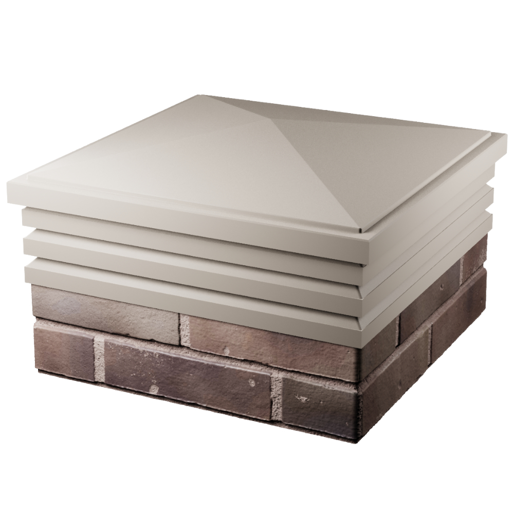 Колпак Zking Бона ХайТек Бежевый на столб 2х2 кирпича (513х513мм) в Новочебоксарске фото