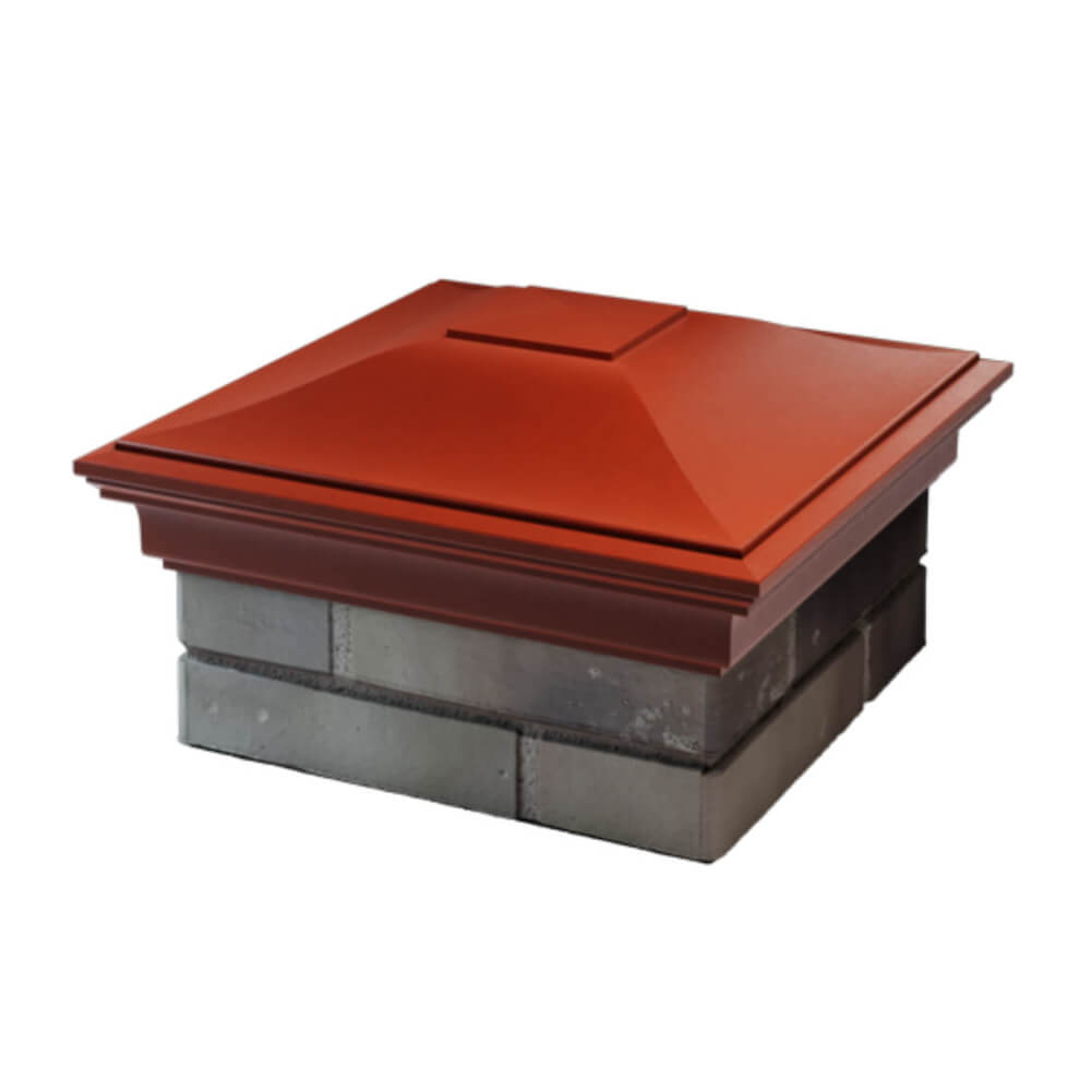 Колпак Zking Монблан Красный на столб 1.5х1.5 еврокирпича 0.7НФ (355х355мм) в Новочебоксарске фото