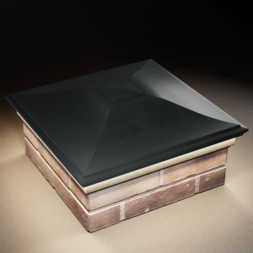 Колпак Zking Монблан Черный на столб 2х2 кирпича (515х515мм) c подсветкой в Новочебоксарске фото