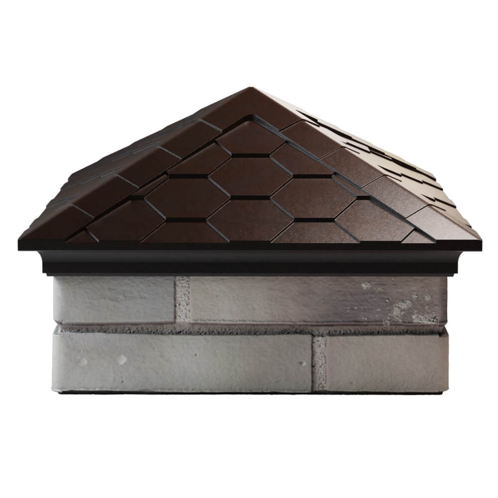 Колпак Zking Эверест Коричневый на столб 1.5х1.5 кирпича (390х390мм) Новочебоксарск фото