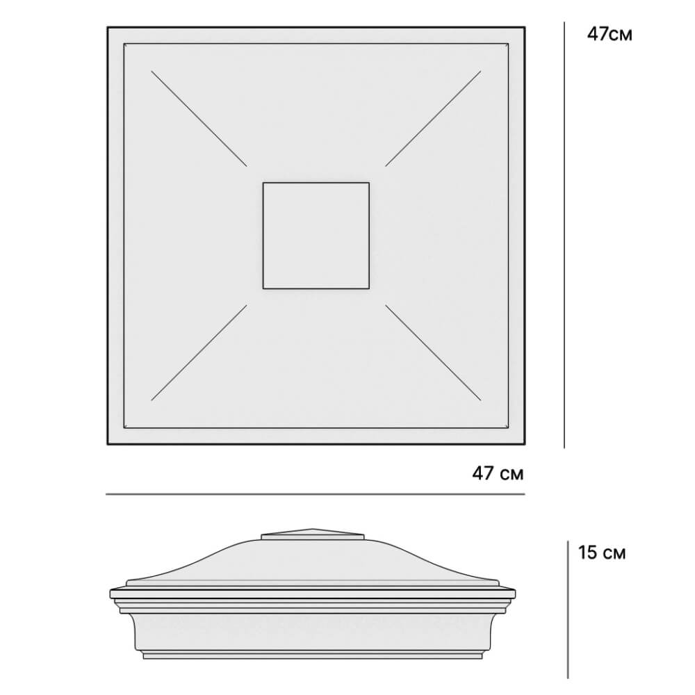 Колпак Zking Монблан Серый на столб 1.5х1.5 кирпича (385х385мм) в Новочебоксарске фото