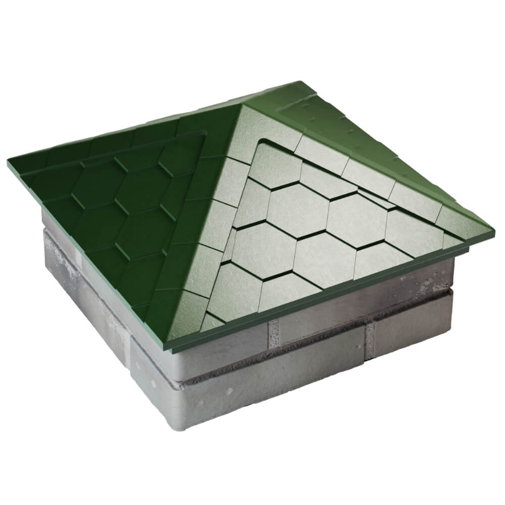 Колпак Zking Эверест Зеленый на столб 1.5х1.5 кирпича (390х390мм) в Новочебоксарске фото