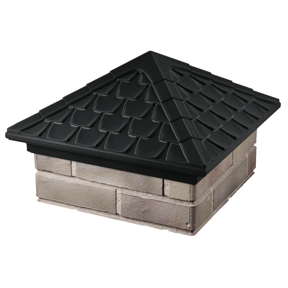 Колпак Zking Эльбрус Черный на столб 1.5х1.5 кирпича (385х385мм) в Новочебоксарске фото