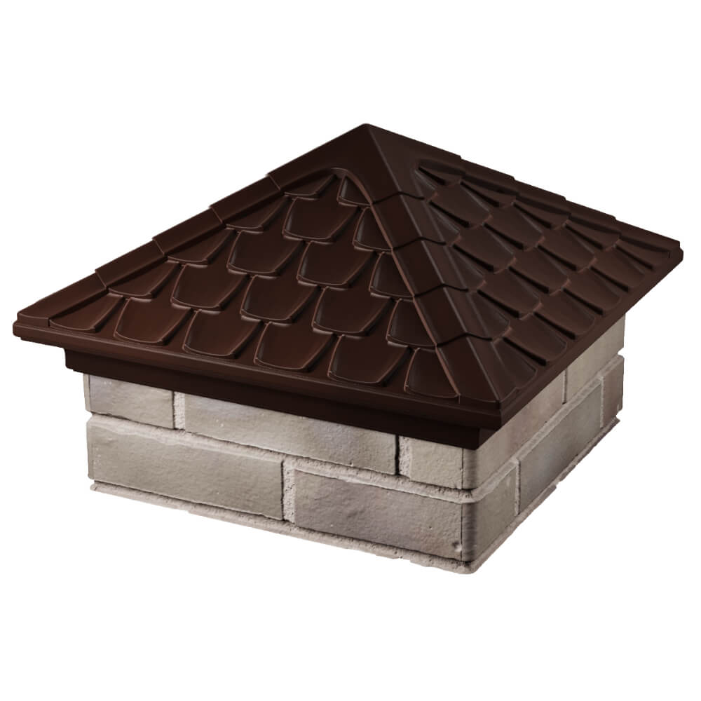 Колпак Zking Эльбрус Коричневый на столб 1.5х1.5 кирпича (385х385мм) в Новочебоксарске фото