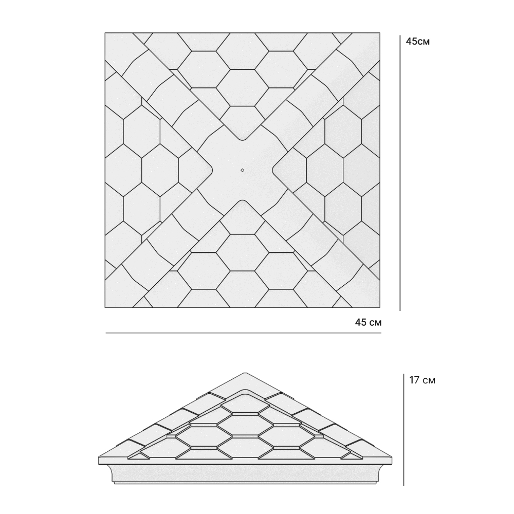 Колпак Zking Эверест Бежевый на столб 1.5х1.5 кирпича (390х390мм) в Новочебоксарске фото