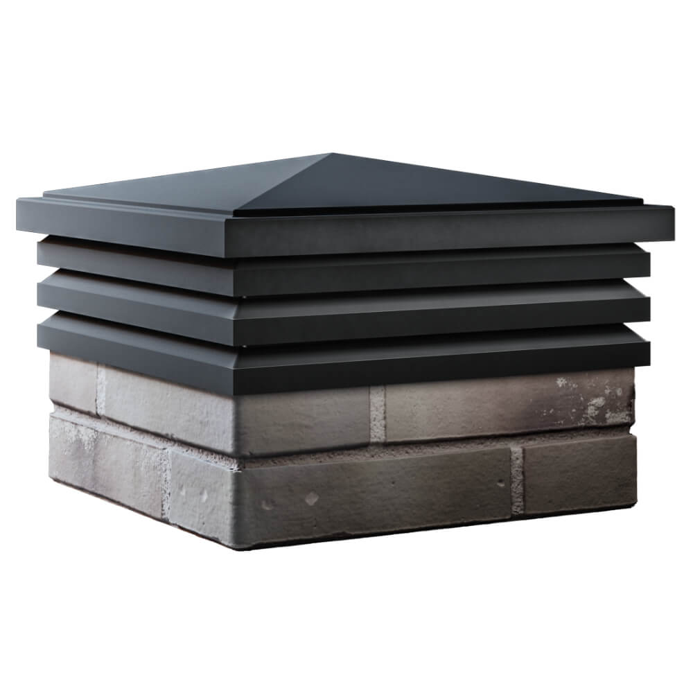 Колпак Zking Бона ХайТек Черный на столб 1.5х1.5 кирпича (385х385мм) в Новочебоксарске фото