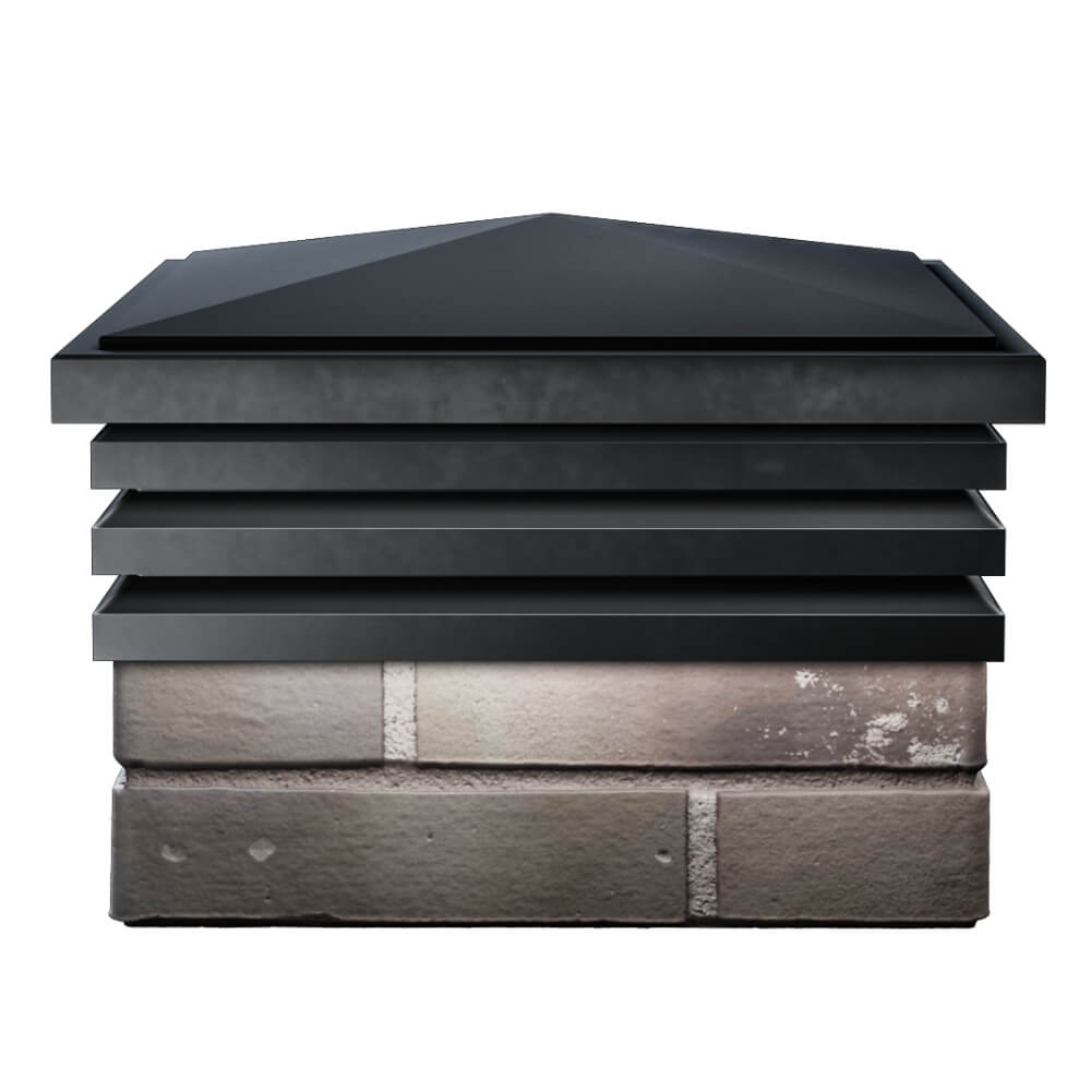 Колпак Zking Бона ХайТек Черный на столб 1.5х1.5 кирпича (385х385мм) Новочебоксарск фото