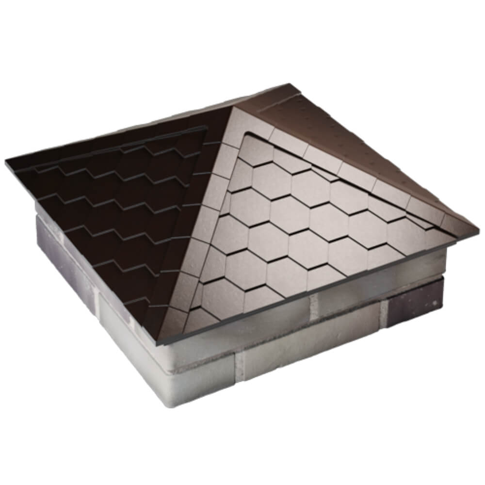Колпак Zking Эверест Коричневый на столб 2х2 кирпича (535х535мм) Новочебоксарск фото