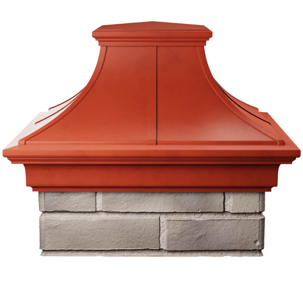 Колпак Zking Монблан Премиум Красный на столб 1.5х1.5 кирпича (385х385мм) Новочебоксарск фото