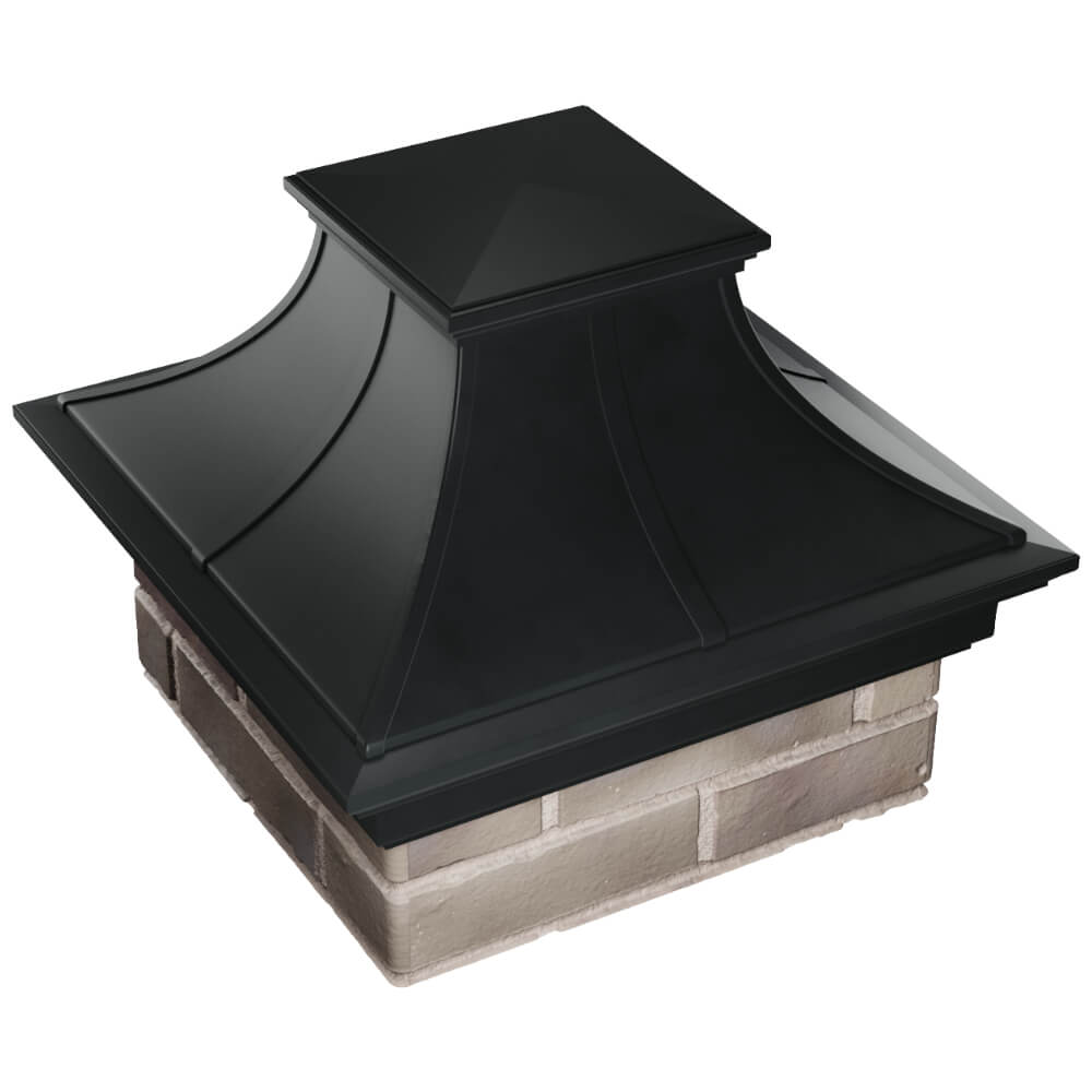 Колпак Zking Монблан Премиум Черный на столб 1.5х1.5 кирпича (385х385мм) в Новочебоксарске фото