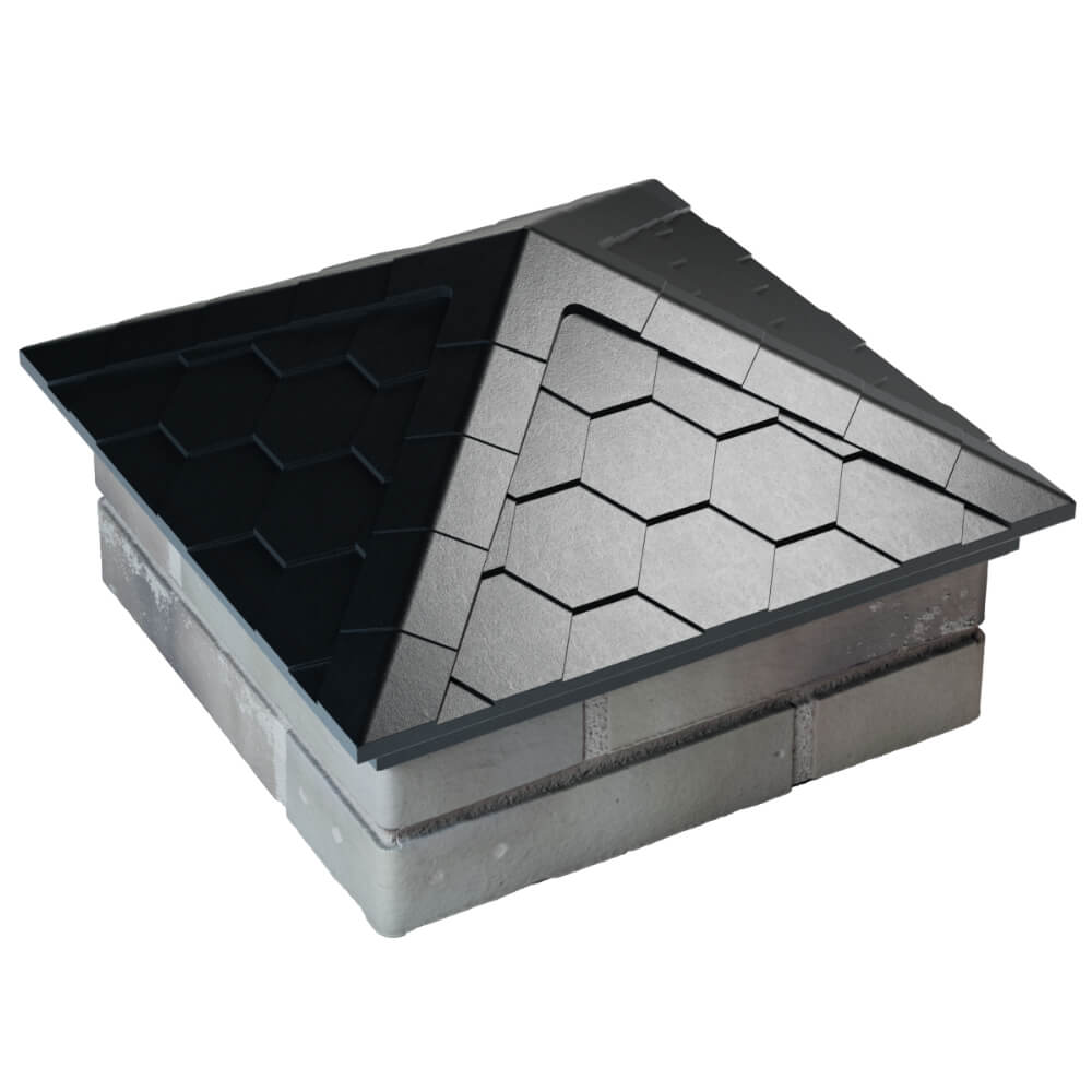 Колпак Zking Эверест Черный на столб 1.5х1.5 кирпича (390х390мм) в Новочебоксарске фото