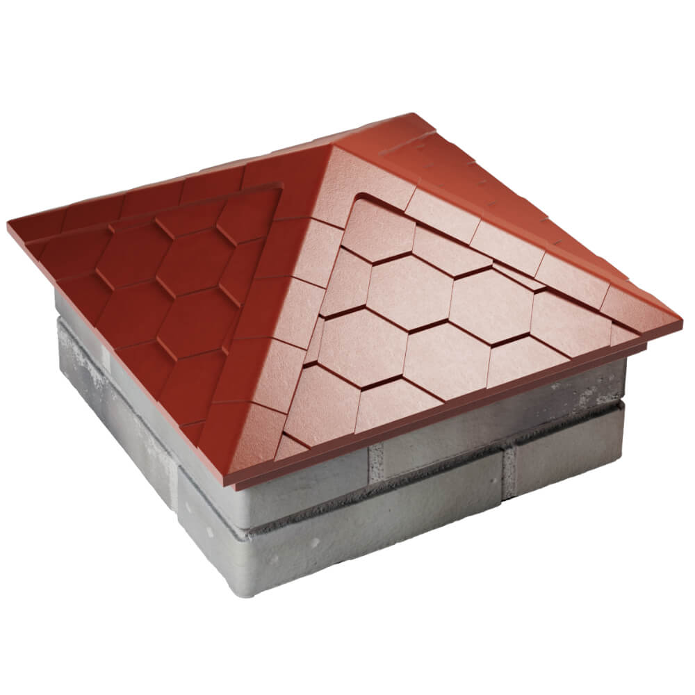 Колпак Zking Эверест Красный на столб 1.5х1.5 кирпича (390х390мм) в Новочебоксарске фото