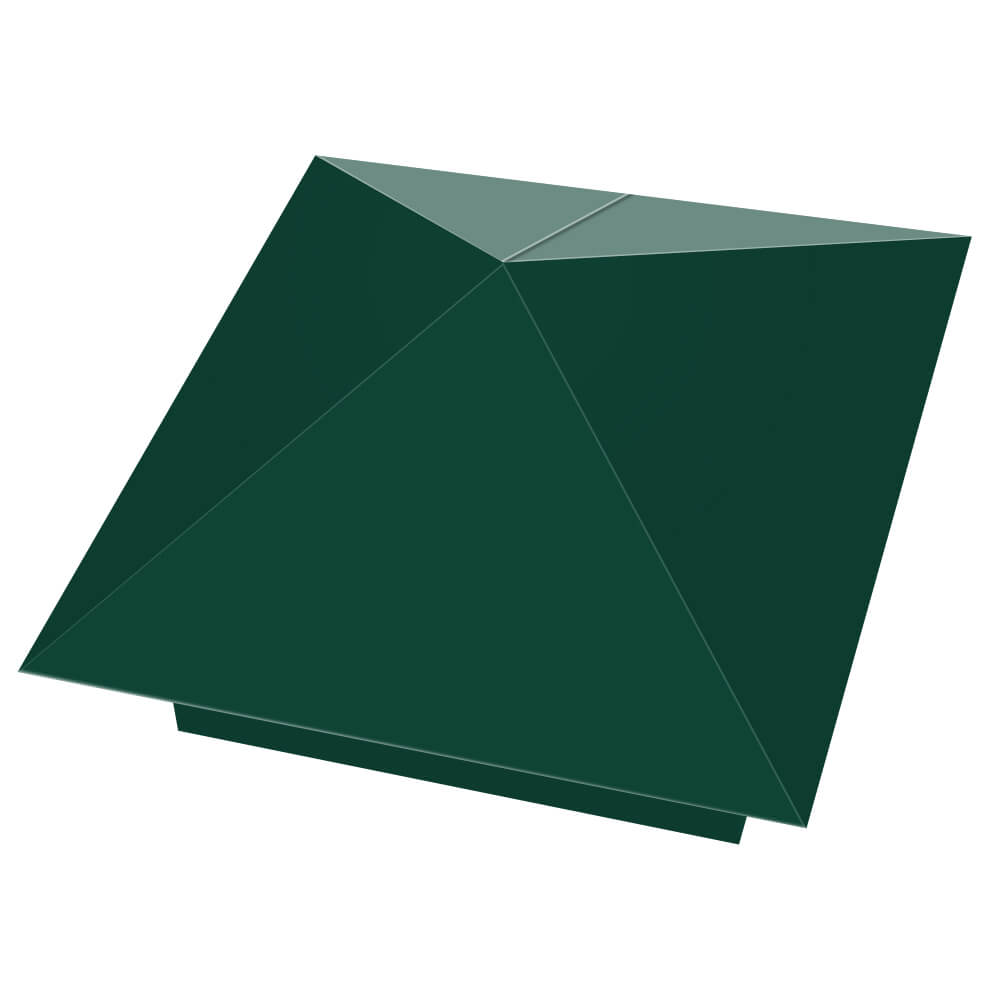 Колпак металлический 390х390мм RAL6005 Зеленый Мох заборный Новочебоксарск фото