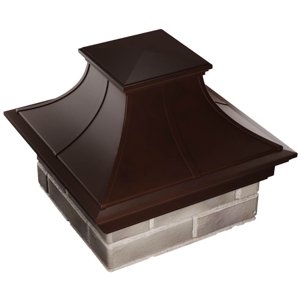 Колпак Zking Монблан Премиум Коричневый на столб 1.5х1.5 кирпича (385х385мм) в Новочебоксарске фото