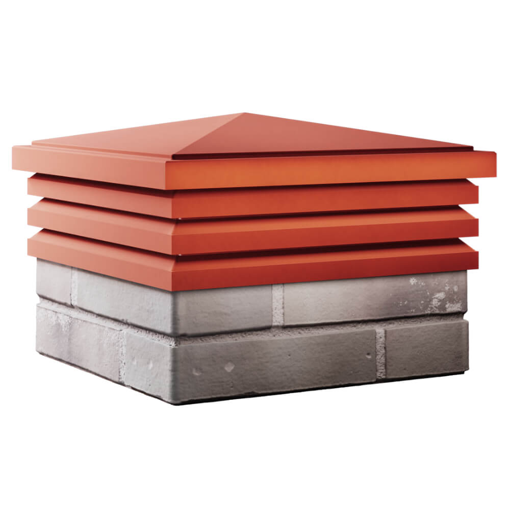 Колпак Zking Бона ХайТек Красный на столб 1.5х1.5 кирпича (385х385мм) в Новочебоксарске фото