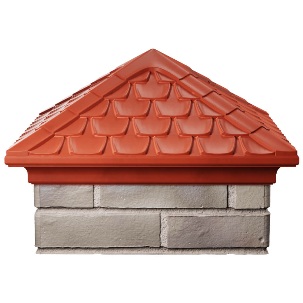 Колпак Zking Эльбрус Красный на столб 1.5х1.5 кирпича (385х385мм) Новочебоксарск фото