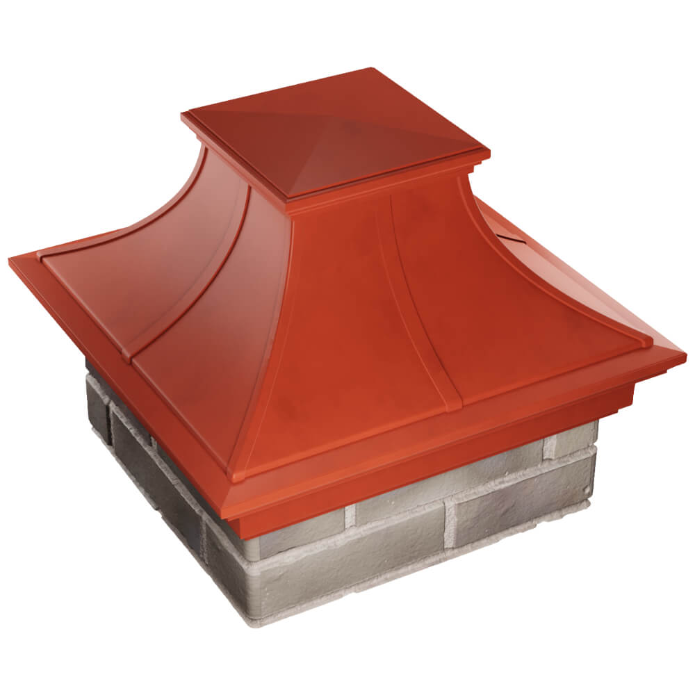 Колпак Zking Монблан Премиум Красный на столб 1.5х1.5 кирпича (385х385мм) в Новочебоксарске фото