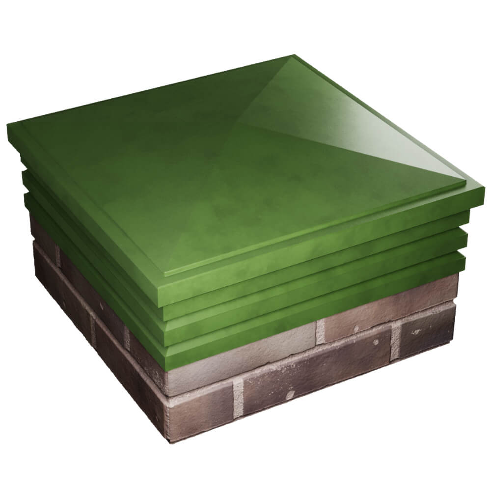 Колпак Zking Бона ХайТек Зеленый на столб 2х2 кирпича (513х513мм) в Новочебоксарске фото