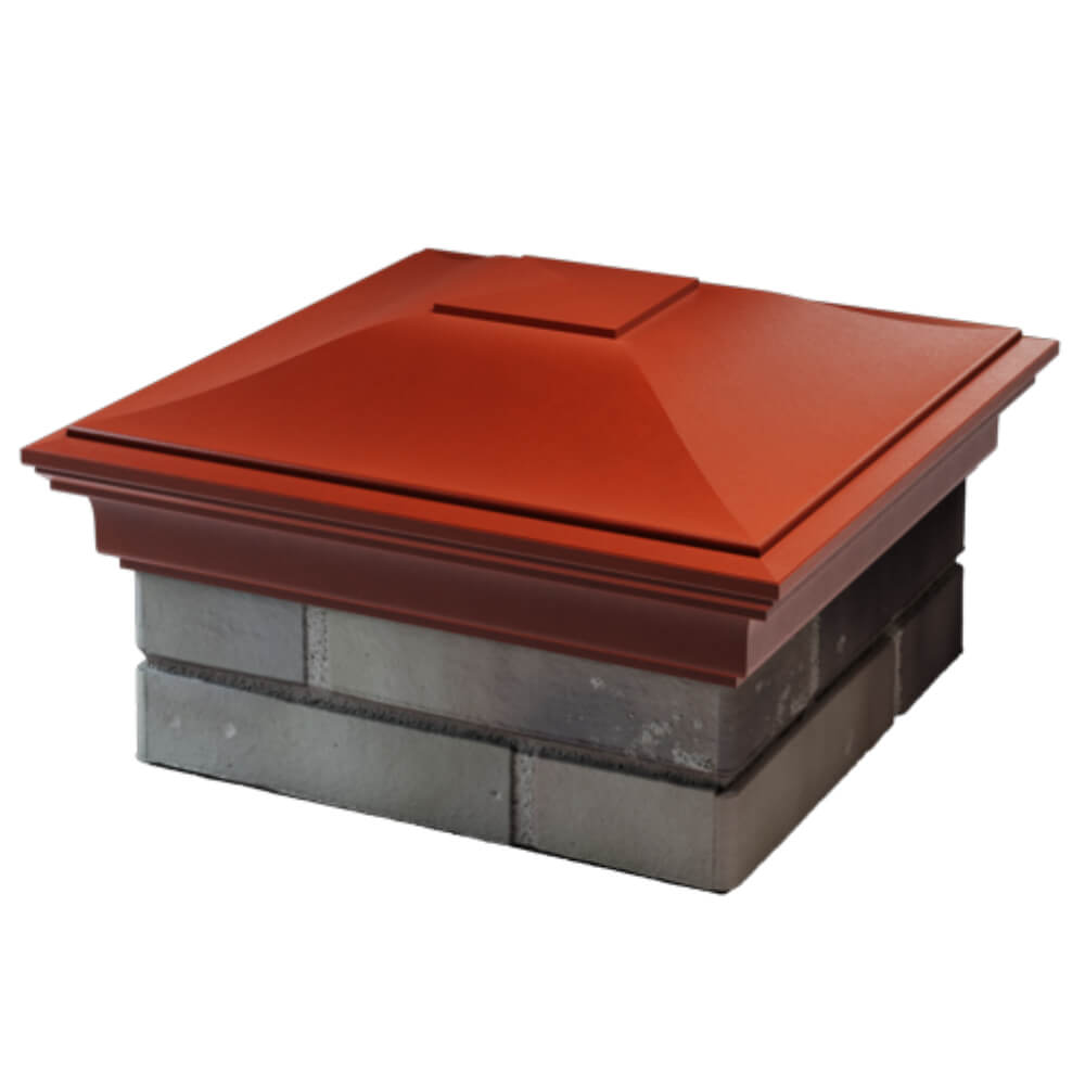 Колпак Zking Монблан Красный на столб 1.5х1.5 кирпича (385х385мм) в Новочебоксарске фото