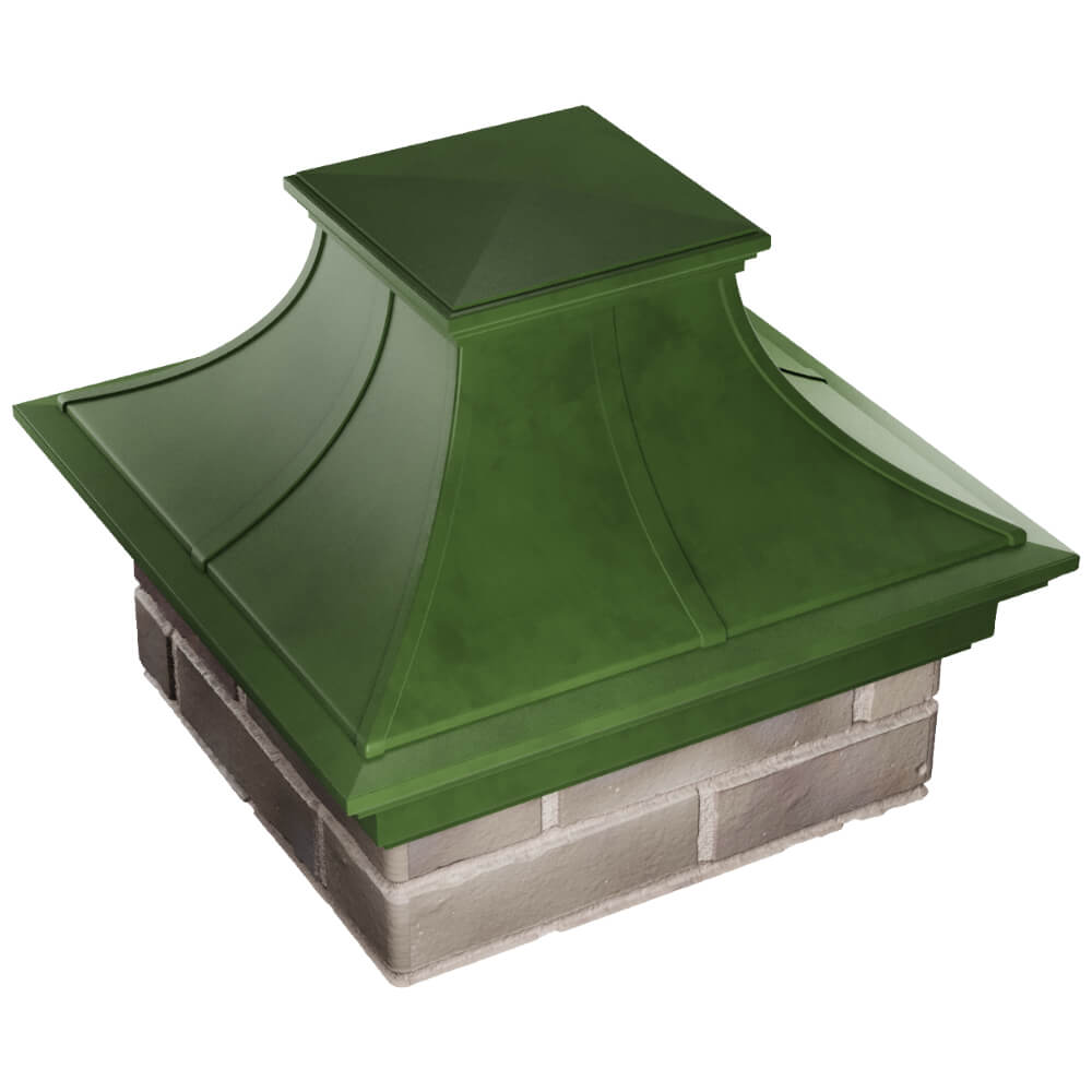 Колпак Zking Монблан Премиум Зеленый на столб 1.5х1.5 кирпича (385х385мм) в Новочебоксарске фото