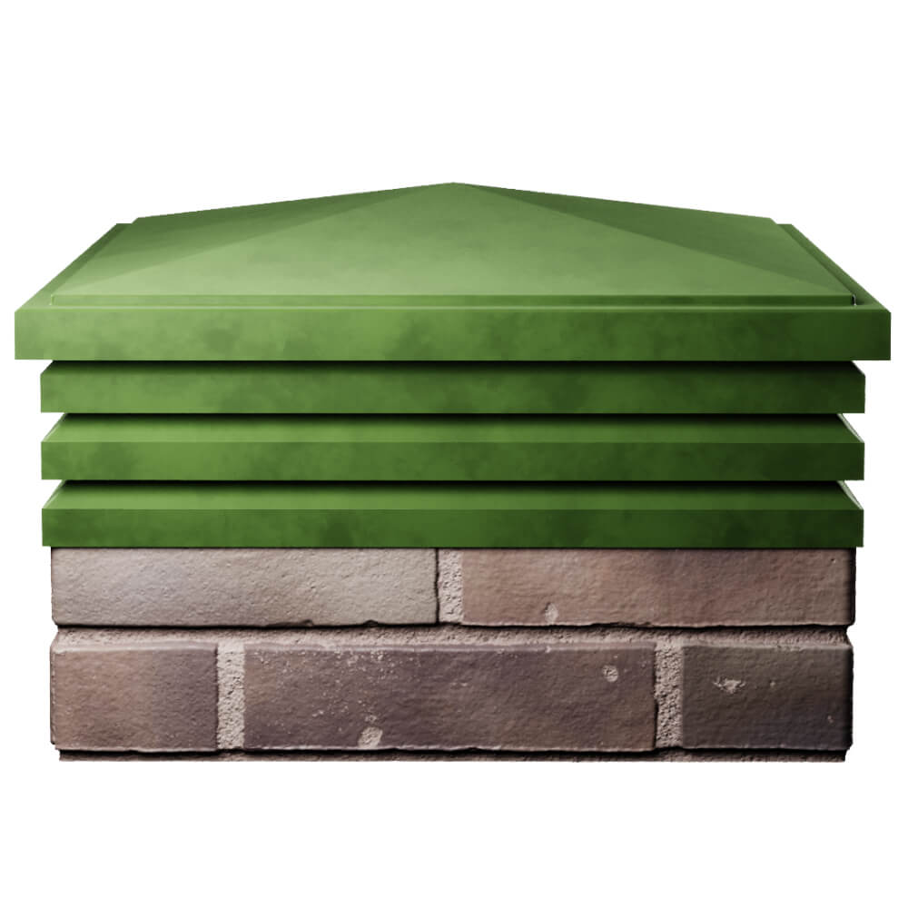 Колпак Zking Бона ХайТек Зеленый на столб 2х2 кирпича (513х513мм) Новочебоксарск фото