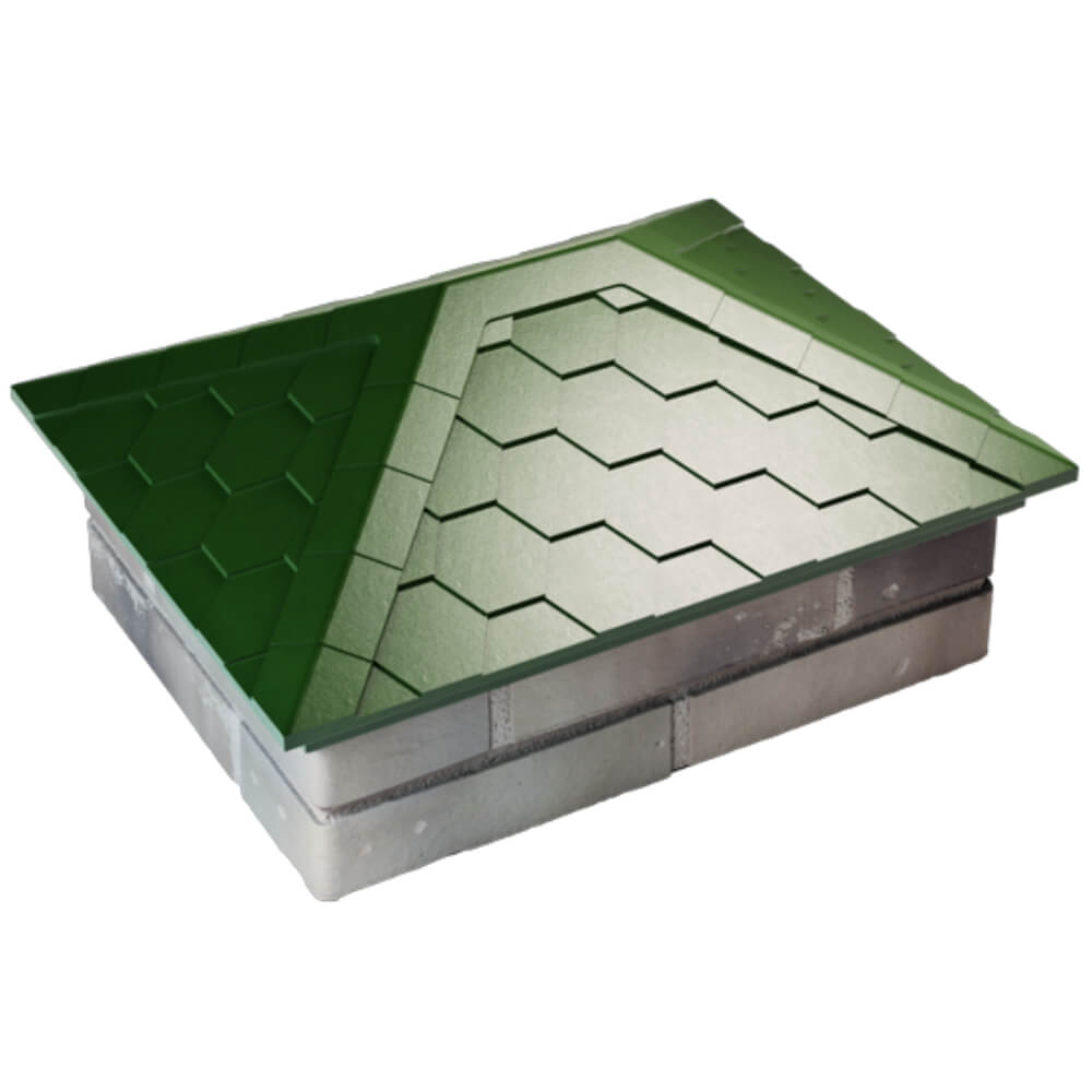 Колпак Zking Эверест Зеленый на столб 2х1.5 кирпича (520х390мм) Новочебоксарск фото