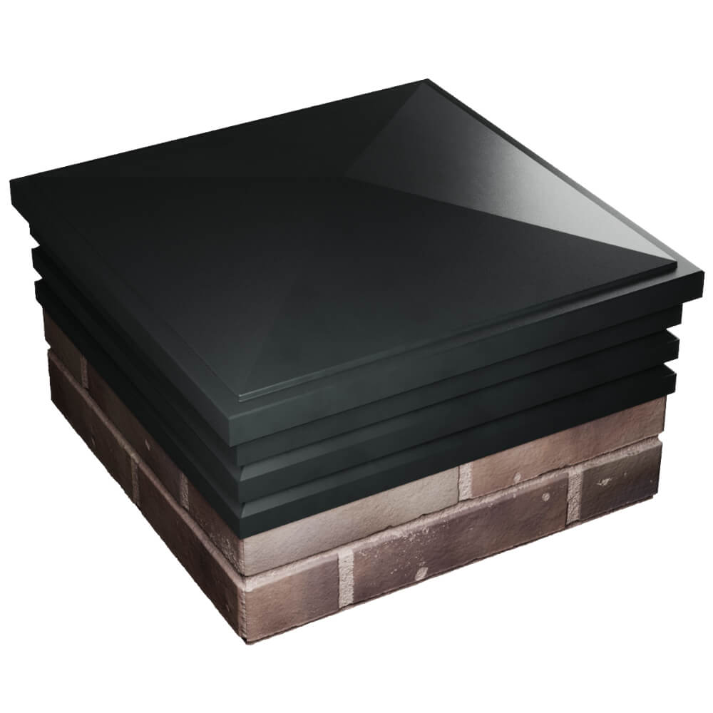 Колпак Zking Бона ХайТек Черный на столб 2х2 кирпича (513х513мм) в Новочебоксарске фото