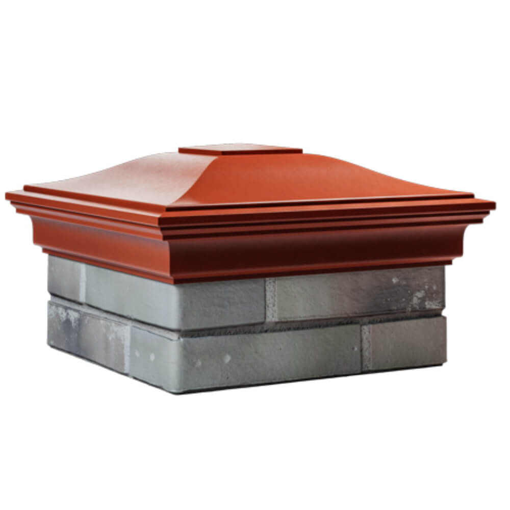 Колпак Zking Монблан Красный на столб 1.5х1.5 кирпича (385х385мм) в Новочебоксарске фото