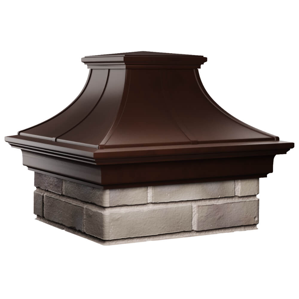 Колпак Zking Монблан Премиум Коричневый на столб 1.5х1.5 кирпича (385х385мм) в Новочебоксарске фото
