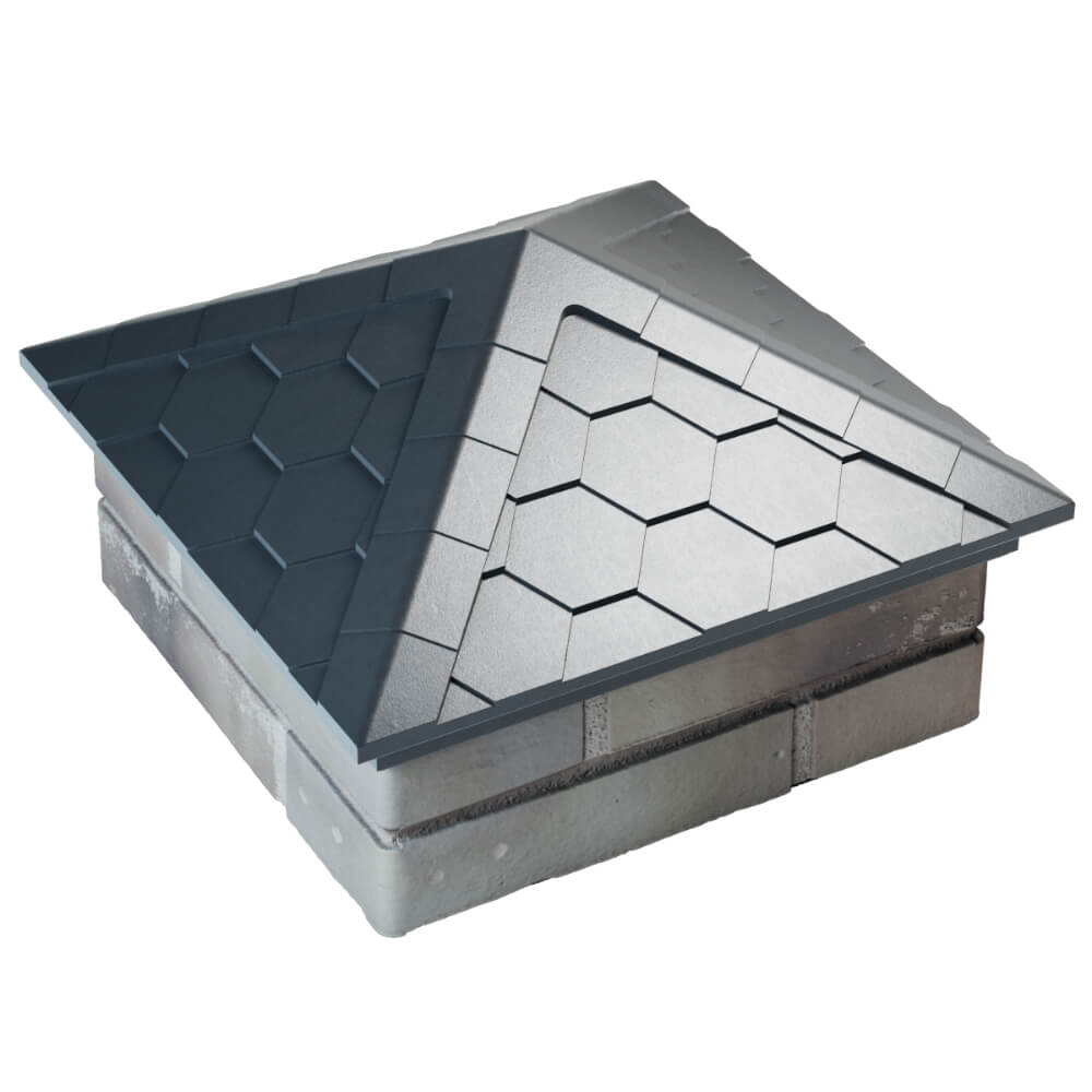 Колпак Zking Эверест Серый на столб 1.5х1.5 кирпича (390х390мм) в Новочебоксарске фото