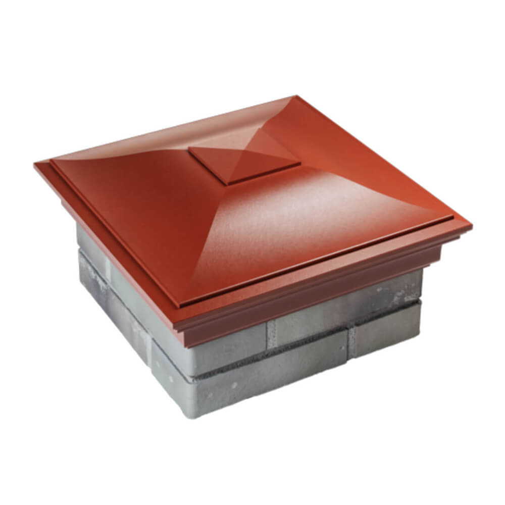 Колпак Zking Монблан Красный на столб 1.5х1.5 еврокирпича 0.7НФ (355х355мм) в Новочебоксарске фото