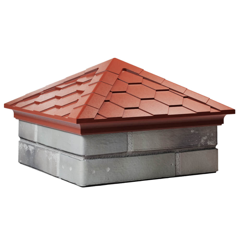 Колпак Zking Эверест Красный на столб 1.5х1.5 кирпича (390х390мм) в Новочебоксарске фото