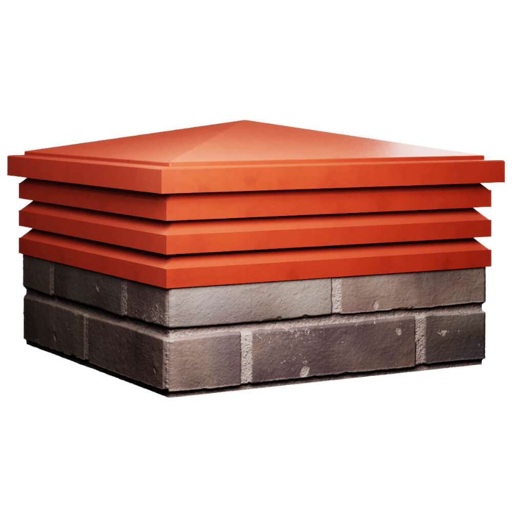 Колпак Zking Бона ХайТек Красный на столб 2х2 кирпича (513х513мм) в Новочебоксарске фото