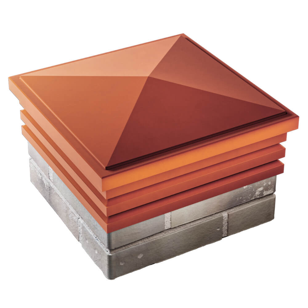 Колпак Zking Бона ХайТек Красный на столб 1.5х1.5 кирпича (385х385мм) в Новочебоксарске фото