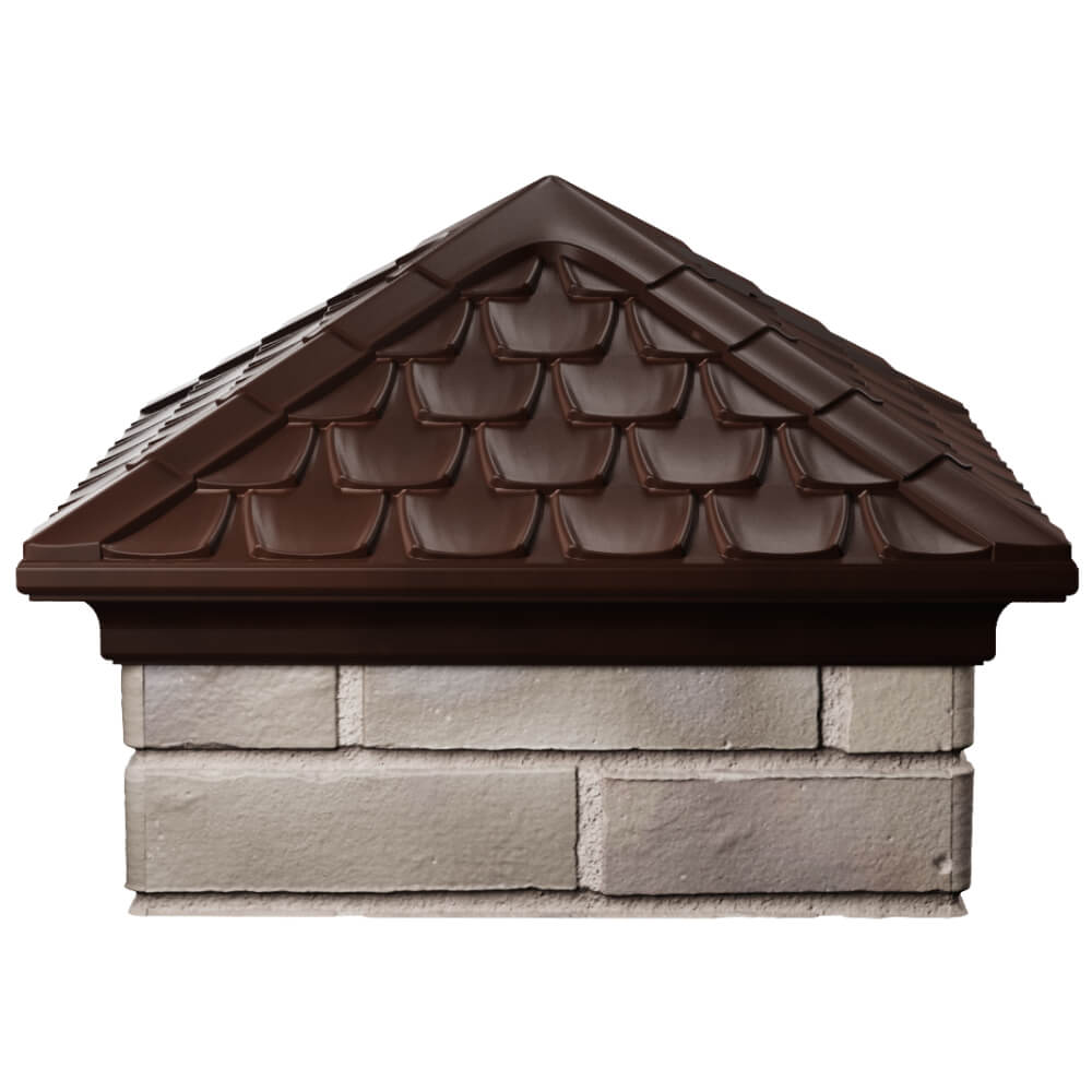 Колпак Zking Эльбрус Коричневый на столб 1.5х1.5 кирпича (385х385мм) Новочебоксарск фото