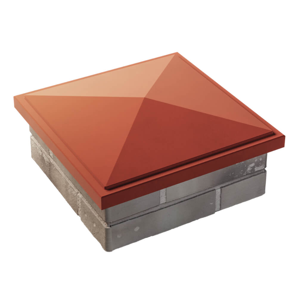 Колпак Zking БонаМоно Красный на столб 1.5х1.5 кирпича (385х385, 400х400мм) в Новочебоксарске фото