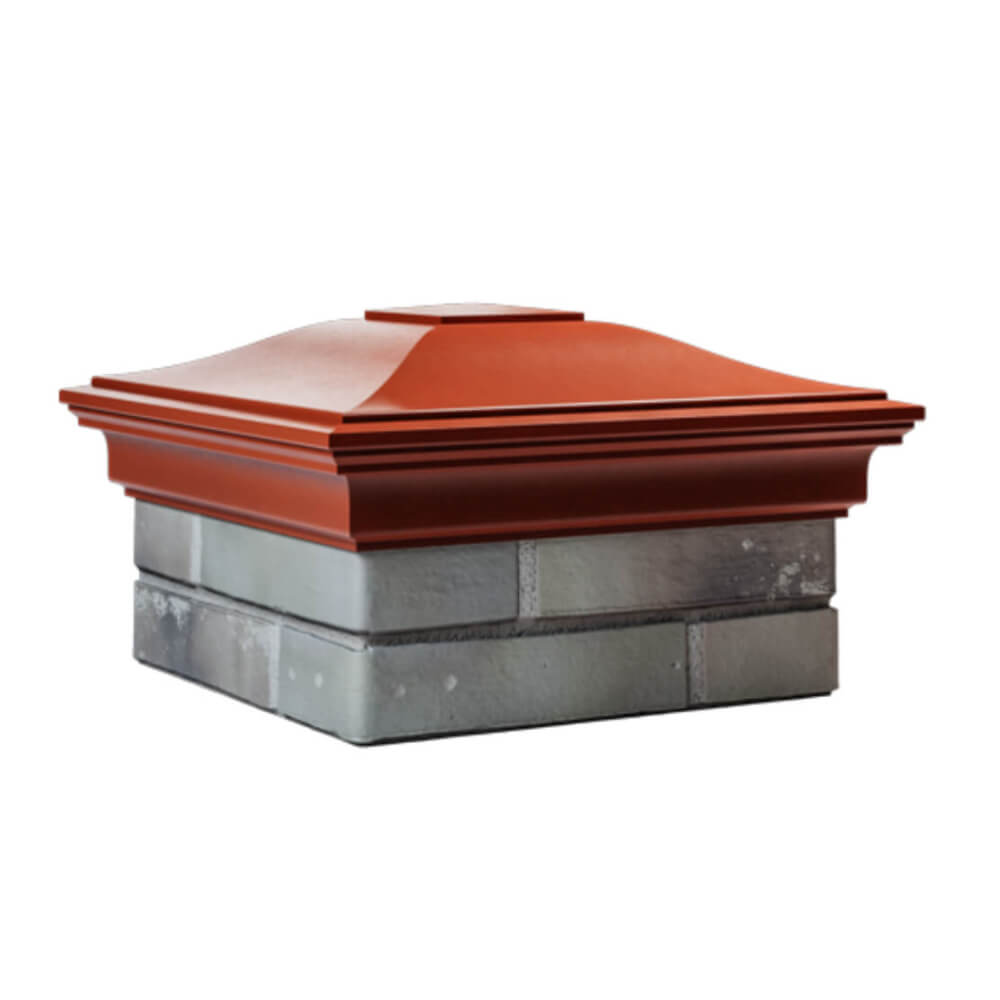 Колпак Zking Монблан Красный на столб 1.5х1.5 еврокирпича 0.7НФ (355х355мм) в Новочебоксарске фото