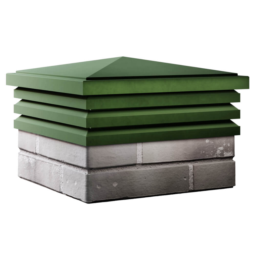 Колпак Zking Бона ХайТек Зеленый на столб 1.5х1.5 кирпича (385х385мм) в Новочебоксарске фото