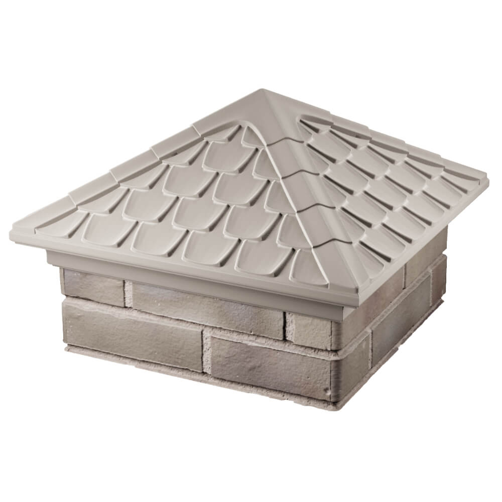 Колпак Zking Эльбрус Бежевый на столб 1.5х1.5 кирпича (385х385мм) в Новочебоксарске фото