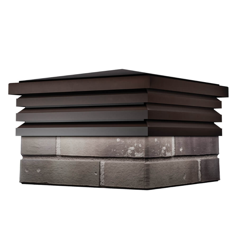 Колпак Zking Бона ХайТек Коричневый на столб 1.5х1.5 кирпича (385х385мм) в Новочебоксарске фото