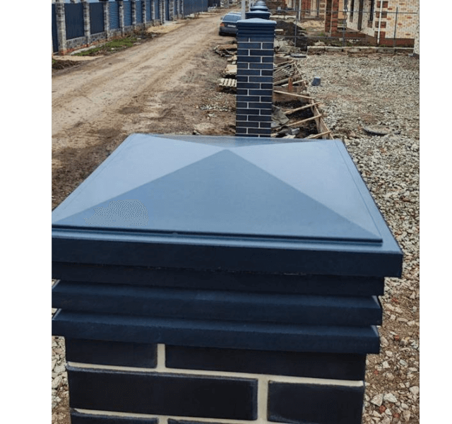 Колпак Zking Бона ХайТек Серый на столб 1.5х1.5 кирпича (385х385мм) в Новочебоксарске фото