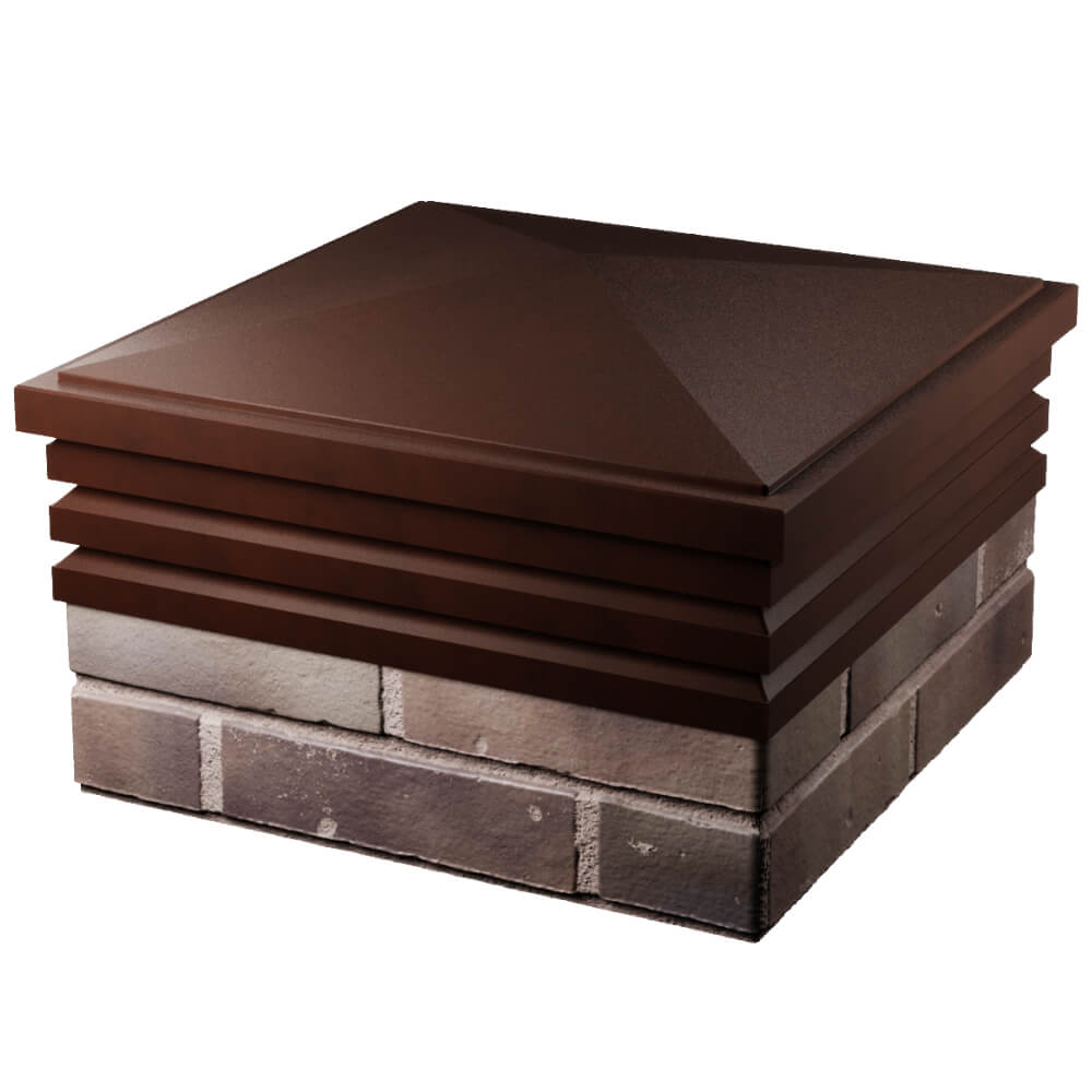 Колпак Zking Бона ХайТек Коричневый на столб 2х2 кирпича (513х513мм) в Новочебоксарске фото